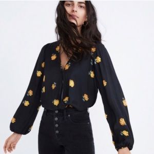 NWT Madewell Silk Wrap Floral Top